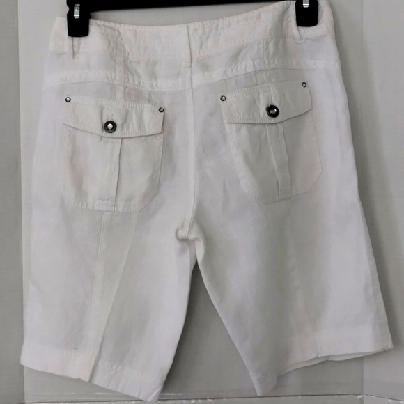 Inc beach white shorts, size 8, material 100% linen, vacation, street wear - Picture 4 of 5